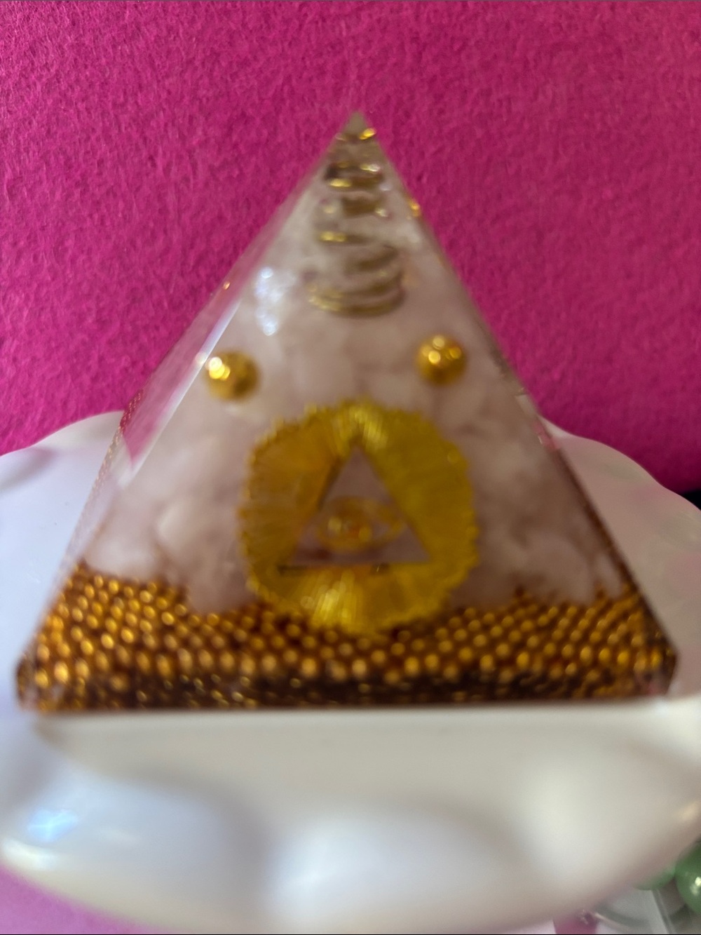 Rose Quartz Orgone Pyramid
